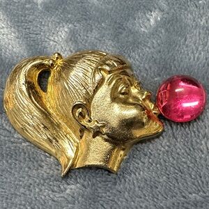 Vintage AJC Bubblegum Girl Brooch